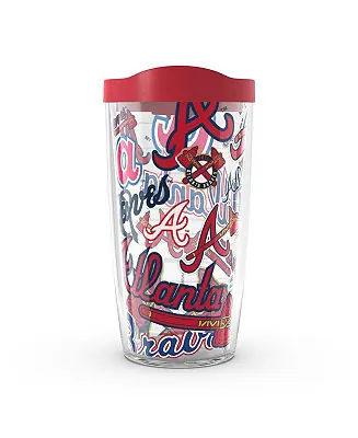 Atlanta Braves 16 Oz All Over Wrap Tumbler With Lid Limited Edition
