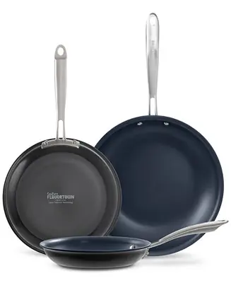 Flavortown Hard-Anodized Laser Titanium Frypans, Set of 3 Markdown