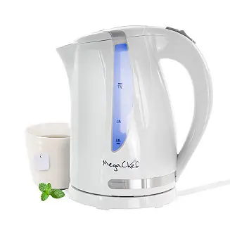 1.7 Quart Plastic Electric Tea Kettle- White Express Delivery