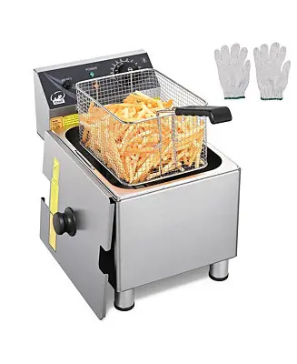Certified WeChef Electric Deep Fryer Countertop Deep Fryer with Basket 12L Stainless Steel Fryer for Restaurant and Home Use Easy to Clean Fast Heat Up Oil Fryers, 1800W 120V