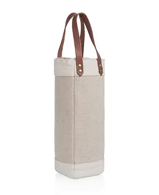 Free Shipping Pinot Jute Single Bottle Insulated Wine Tote Bag
