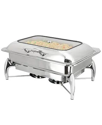 Buy Direct 9.5 Quart Stainless Steel Rectangle Professional Chafing Dish/Food Warmer/Buffet Server Serving Trays