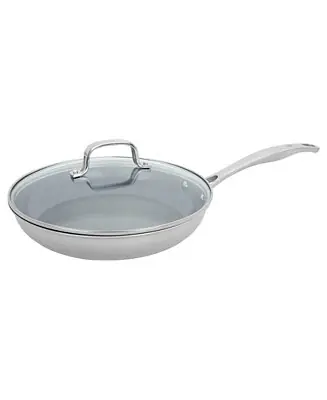 HENCKELS Clad H3 Ceramic Nonstick 10" Stainless Steel Ceramic Nonstick Fry Pan with Lid Special Offer