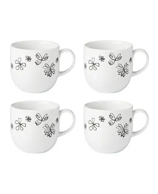 Garden Doodle 4 Piece Mugs Set Discount