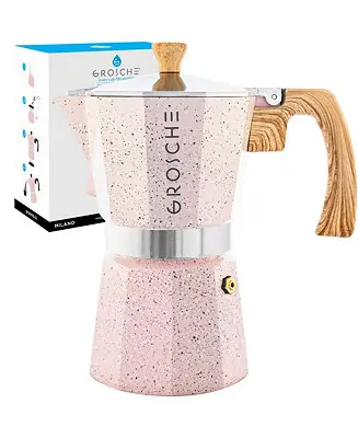 Fast Shipping MILANO Stone Stovetop Espresso Maker Moka Pot 12 Cup, 23.6 Oz