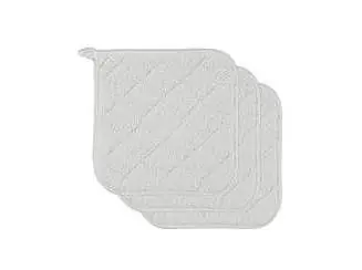Handmade Basic Kitchen Collection, Quilted Terry, White, Potholder