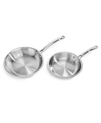 Professional 2pc Tri-Ply 18/10 Stainless Steel Cookware Set, 8" & 10" Fry Pan Top Rated