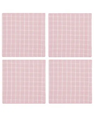 Lilac Windowpane Plaid Cotton Napkins, Set of 4 Limited Edition