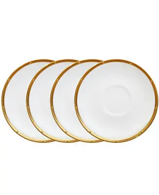 Rochelle Gold Set of 4 Saucers, 6" Genuine