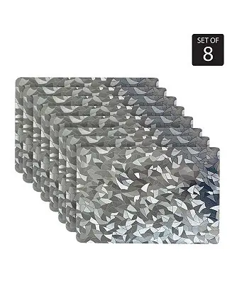 Clearance Reversible Shimmering Metallic Leaf Dining Table Indoor Outdoor Placemats -Set of 8