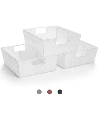 3-Pack Storage Basket Set - Mesh Hand-Woven, Stackable Baskets for Shelves, Closets, Bathroom and More Special Offer