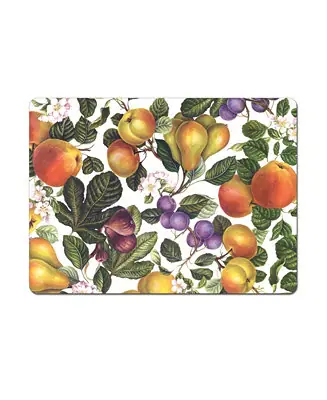 Fruit Blossoms Hardboard Cork Placemats, Set of 4 Final Sale