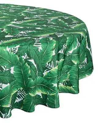 Banana Leaf Outdoor Tablecloth with Zipper 60" Round Genuine