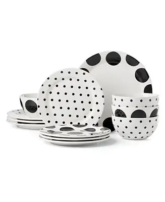 Kate Spade on the Dot 12 Piece Dinnerware Set, Service for 4 Bargain