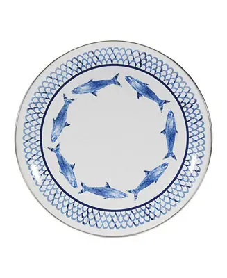 Fish Camp Enamelware Dinner Plates, Set of 4 Bargain