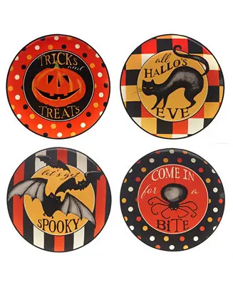 Grab Now Spooky Halloween Set of 4 Dessert Plates, Service for 4