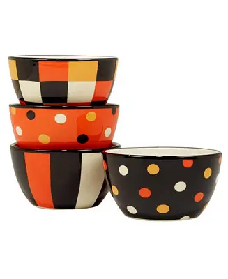 Spooky Halloween Set of 4 Ice Cream Bowls, Service for 4 Flash Sale