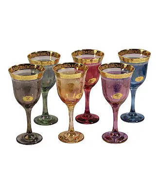 Wine Goblets Set of 6 Multicolor Price Cut