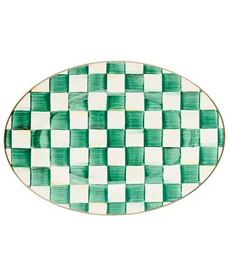 Emerald Check Small Oval Platter Place Order
