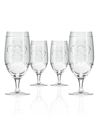 Low Price Fleur De Lis Iced Tea Glass 16oz - Set of 4 Glasses