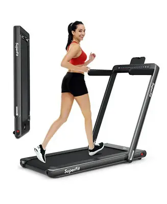 Same Day Shipping 2.25 HP 2-in-1 Folding Walking Pad Treadmill with Dual Display and App Control
