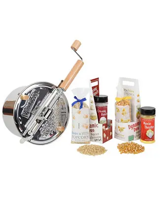 Free Returns Stainless Steel Whirley-Pop Popcorn Popper Gift Set
