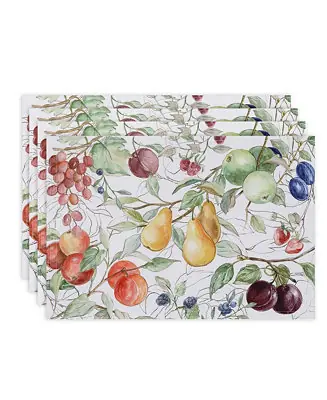 in The Orchard Set of 4 Placemats, 13" x 19" Genuine