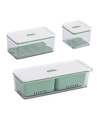Stackable Produce Savers, Organizer Bins, Set of 3, Green Direct From Manufacturer