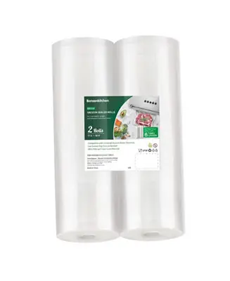 Bonsenkitchen Vacuum Sealer Bags – 11"x50' Rolls, 2 Pack, BPA-Free, Textured, Custom Size, Food Storage & Sous Vide Seasonal Sale