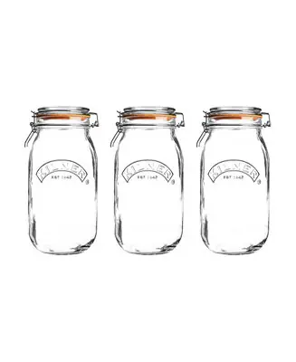 Round Clip Top Jar 68 oz, Set of 3 Fan Favorite