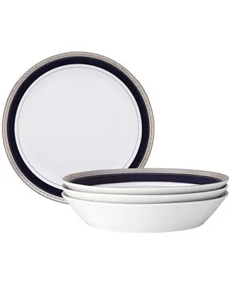 Discount Crestwood Cobalt Platinum Set of 4 Coupe Dinner Bowls, 9-3/4", 43 oz.