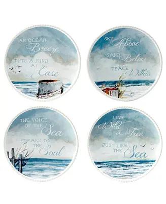 Shorebirds Canape Plates, Set of 4 New Release
