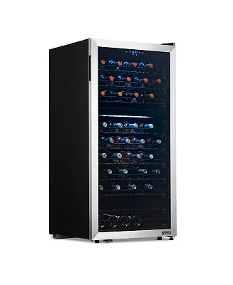Dual Zone 76-Bottle Wine Fridge – Freestanding Compressor Cooler with Low-Vibration, Quiet Inverter & Digital Thermostat Grab Now