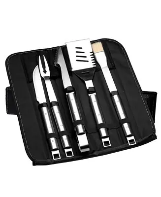 Cubo 6-Pc. Stainless Steel BBQ Set with Folding Bag Editor’s Pick