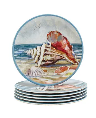 Free Delivery Seacoast Melamine Salad Plates, Set of 5