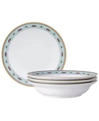 Special Discount Serene Garden Set of 4 Rim Dinner Bowls, 10", 25 oz.
