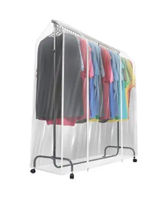 One Day Deal 6 ft Clear Garment Rack Cover - Garment Coat Hanger Protector Clothing Storage for Dresses, Suits, Coats, and more