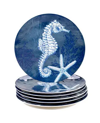 One Day Deal Oceanic Melamine 6-Pc. Dinner Plates