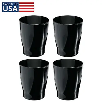 Premium iDesign Small Round Plastic Bathroom Trash Can - Set of 4 - Made in USA