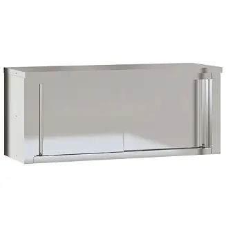 Kitchen Wall Cabinet with Sliding Doors Stainless Steel Instant Buy