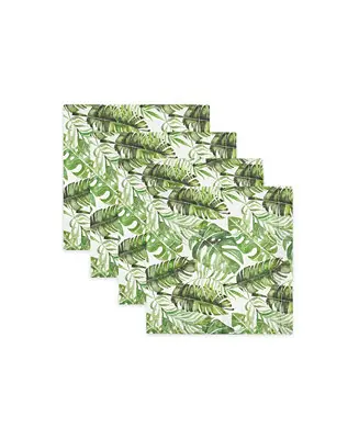Handmade Tropical Leaves Set of 4 Napkins, 8.25" x 8.25"
