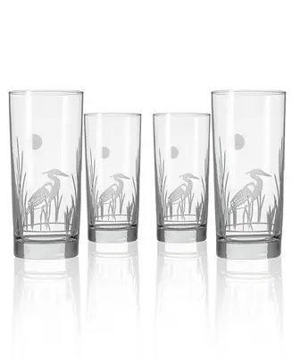 Direct From Factory Heron Cooler Highball Glass 15oz - Set of 4 Glasses