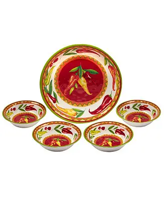 Certified Red Hot 5 Piece Melamine Salad/Serving Set Shop Now