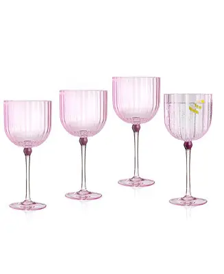Direct From Factory Cranberry Goblets, Set of 4