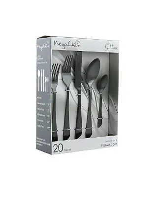 Same Day Shipping Gibbous 20 Piece Flatware Utensil Set, Stainless Steel Silverware Metal Service for 4 in Black