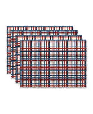 Patriotic Plaid Premier Fabric Placemats, Set of 4 Price Cut