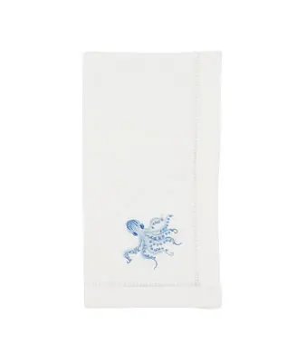 Money Back Guarantee Ocean Treasures Embroidered Octopus Napkin Set of 6, 20"x20"