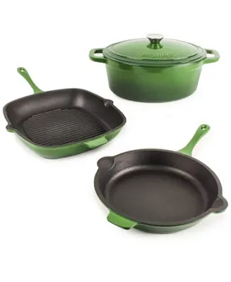 Neo 4pc Cast Iron Cookware Set, Grill Pan, Fry Pan & Oval Dutch Oven Factory Price