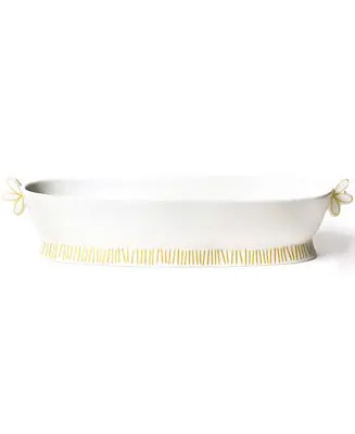 by Laura Johnson Deco Gold Scallop Oval Handled Bowl Special Discount