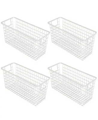 Nestable 6" x 16" x 6" Basket Organizer with Handles, Set of 4 Grab Now